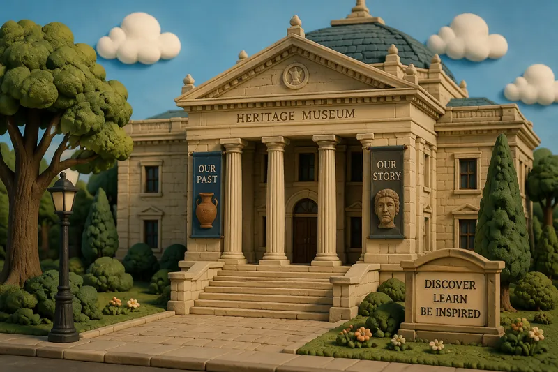 Historiallinen museorakennus ja sen julkisivu