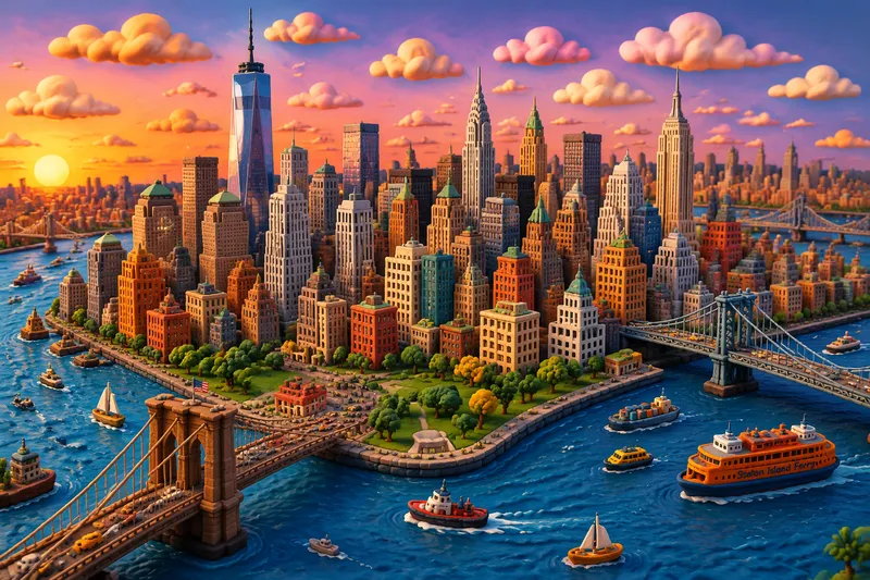 New Yorkin kaupungin horisontti ilmasta kuvattuna