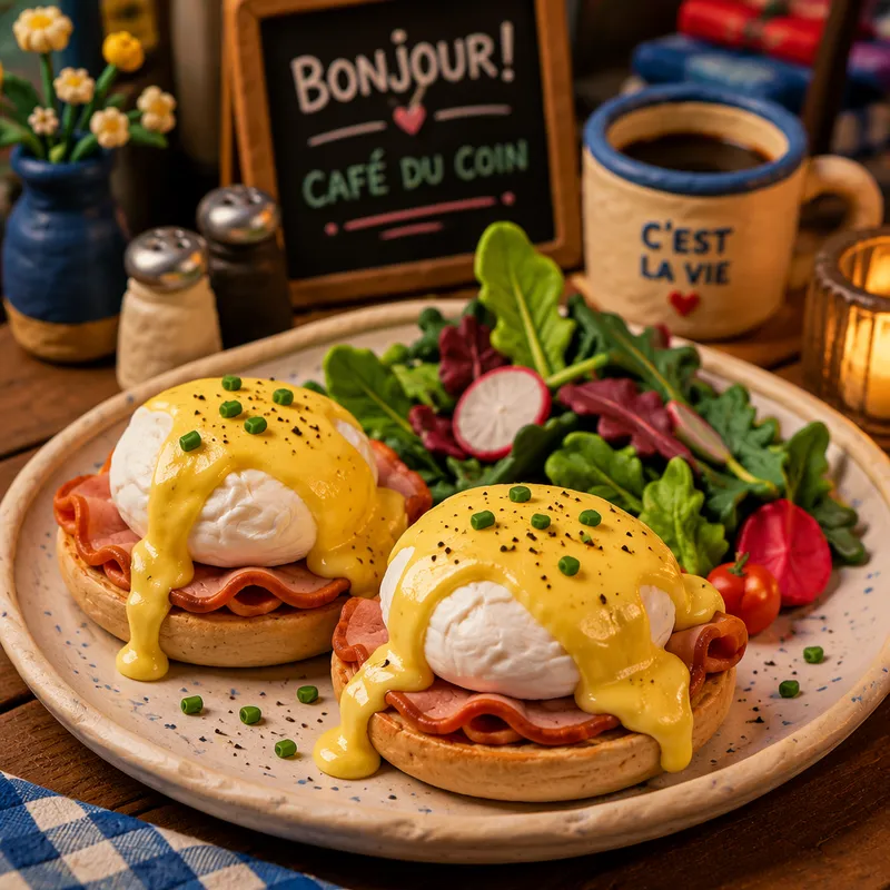 Eggs Benedict -annos hollandaise-kastikkeella