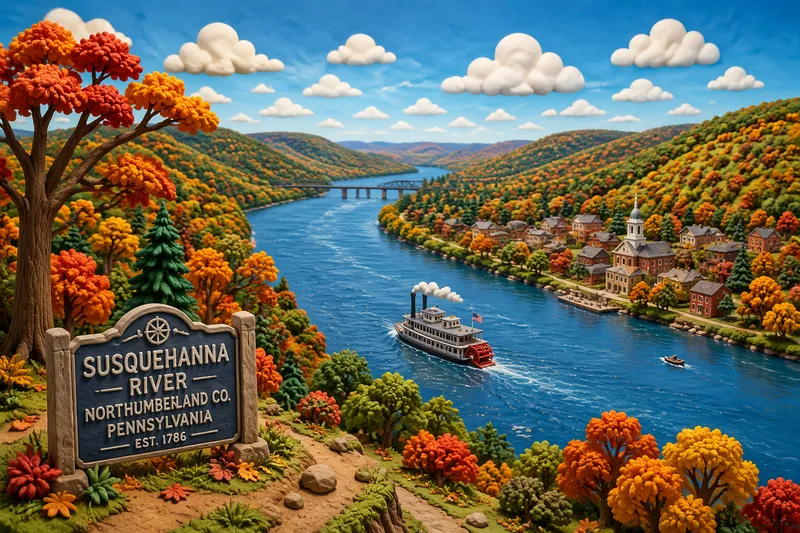 Susquehanna-joki virtaa Binghamtonin vehreässä maisemassa