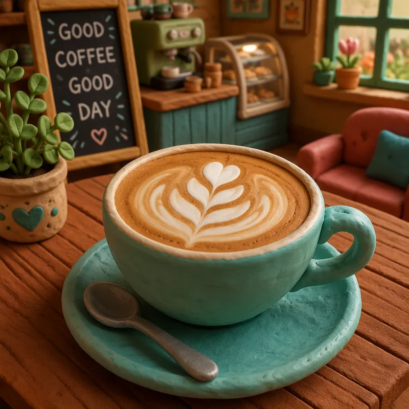 Taitavasti valmistettu flat white kahvi latte-taiteella Taitavasti valmistettu flat white kahvi latte-taiteella
