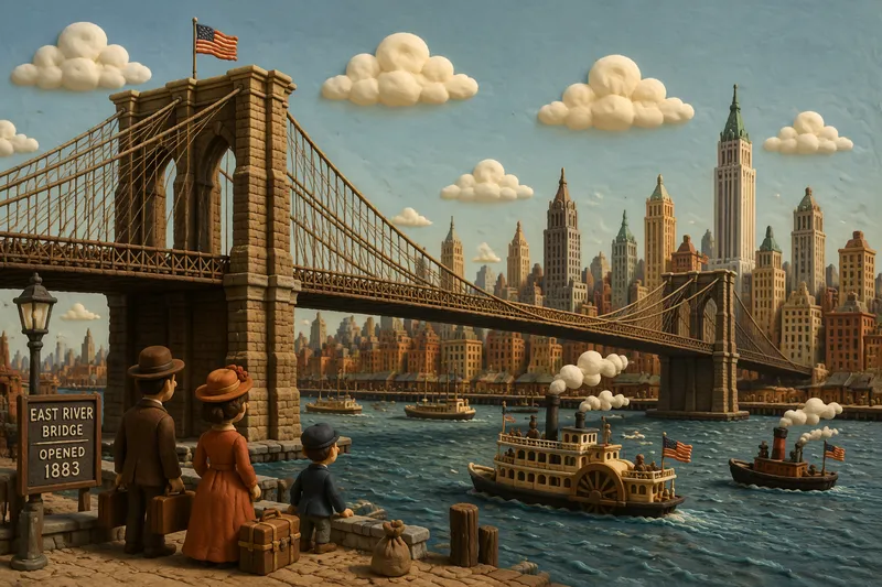 Brooklynin silta ja Manhattanin siluetti