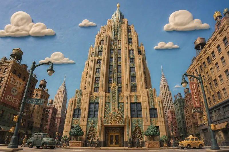 Buffalon kaupungintalon majesteettinen Art Deco -julkisivu