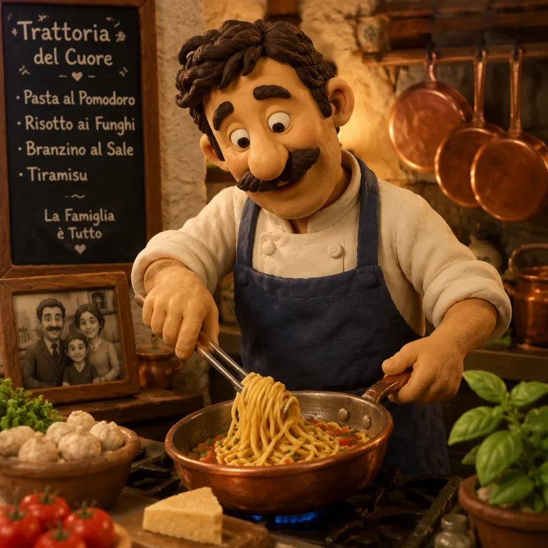 Keittiömestari valmistamassa laadukasta italialaista pastaa