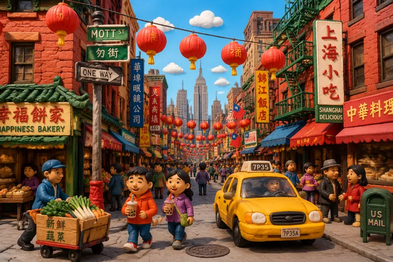 Vilkas katu Chinatownissa Manhattanilla Vilkas katu Chinatownissa Manhattanilla
