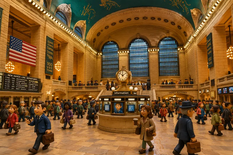 Grand Central Terminalin pääaula ja kuuluisa kello