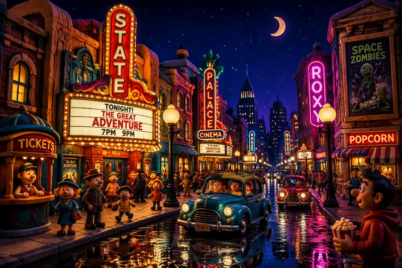 New Yorkin elokuvateatterit loistavat valojaan yössä