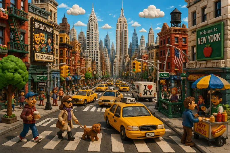 New Yorkin vilkas katu ja ikoninen arkkitehtuuri