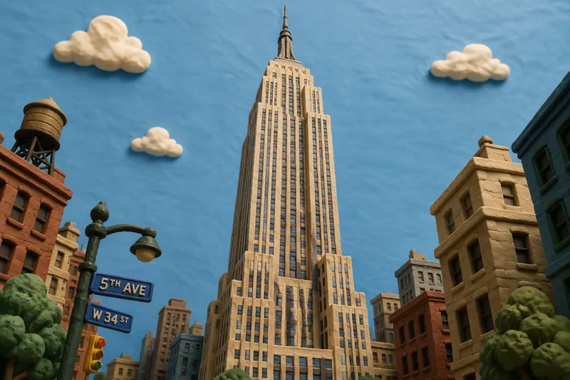 Empire State Building pilvenpiirtäjä alaviistosta