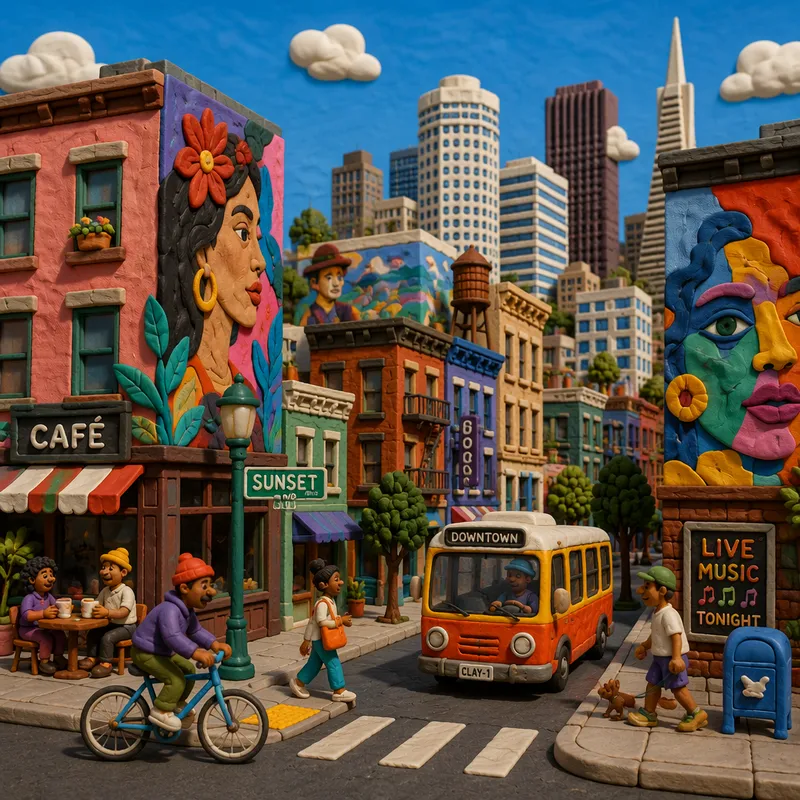 Brooklynin kaupunkinäkymä ja katutaidetta