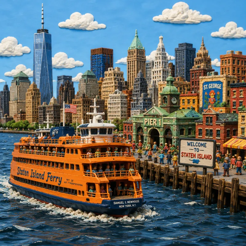 Staten Islandin lautta lähestymässä satamaa