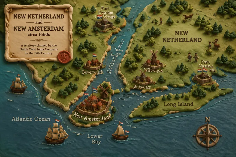 Historiallinen kartta 1600-luvun New Amsterdamista Historiallinen kartta 1600-luvun New Amsterdamista