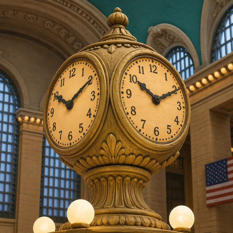 Grand Central Terminalin ikoninen nelikasvoinen kello keskushallissa Grand Central Terminalin ikoninen nelikasvoinen kello keskushallissa