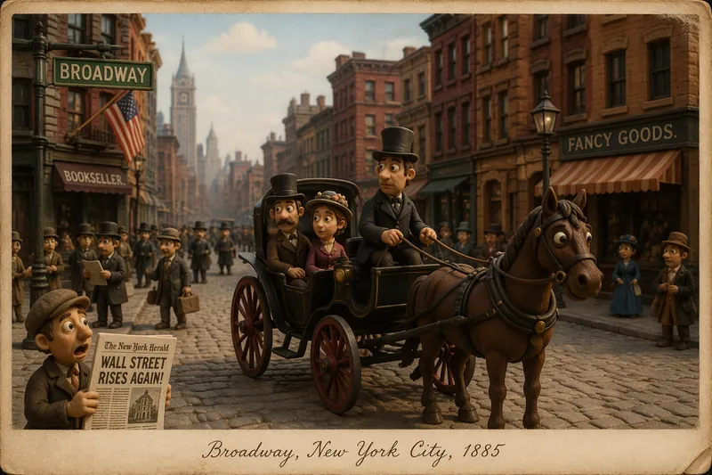 Hevosvetoinen vaunu 1800-luvun New Yorkin kadulla Hevosvetoinen vaunu 1800-luvun New Yorkin kadulla