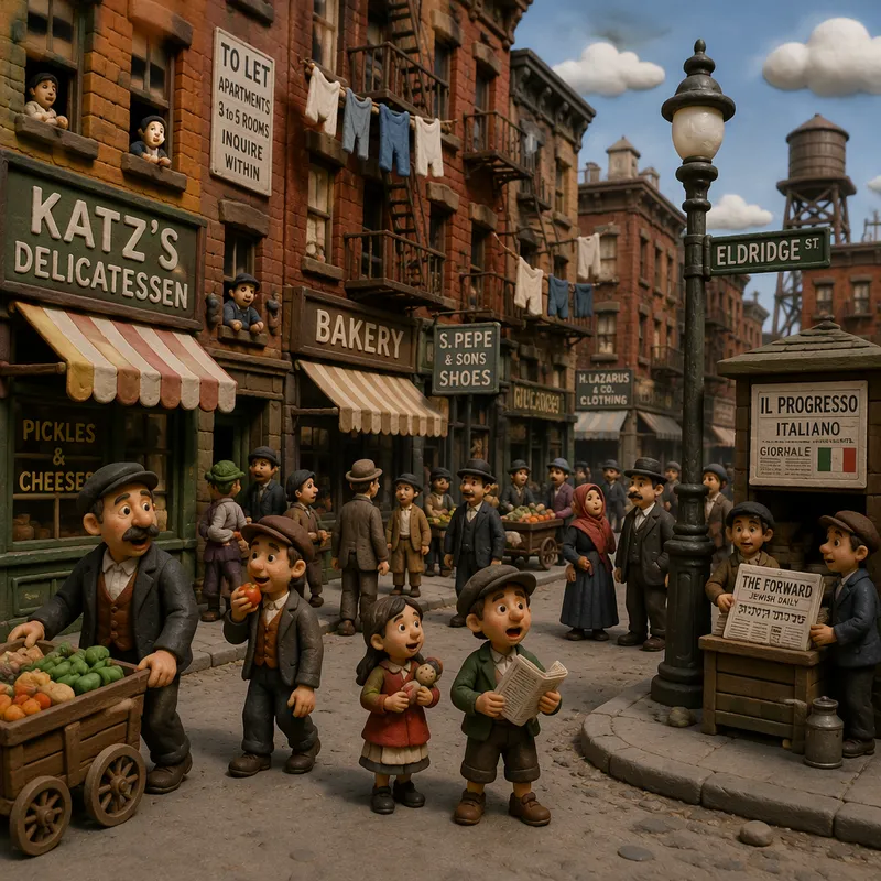 Vilkas katunäkymä Lower East Siden kortteleissa historiallisesti Vilkas katunäkymä Lower East Siden kortteleissa historiallisesti