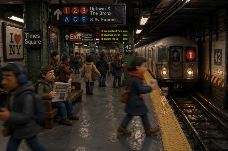 Vilkas ja hämärä New Yorkin metroasema