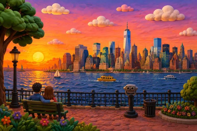 Näkymä Manhattanin horisonttiin Long Island Citystä Näkymä Manhattanin horisonttiin Long Island Citystä