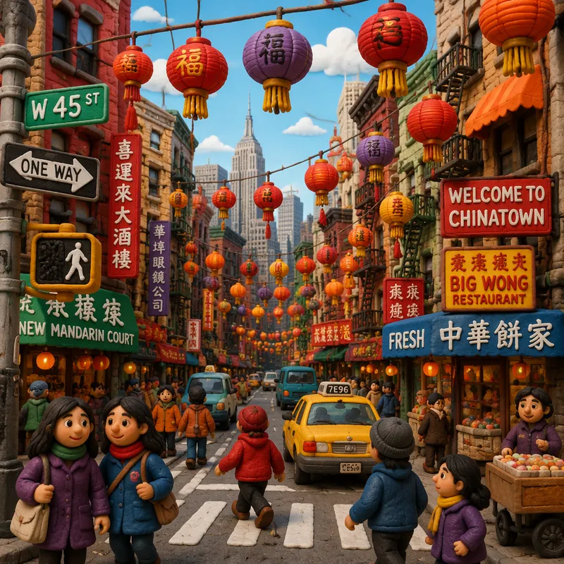 Värikkäät kiinalaiset lyhdyt Chinatownin vilkkaalla kadulla Värikkäät kiinalaiset lyhdyt Chinatownin vilkkaalla kadulla