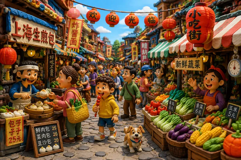 Vilkas katumarkkina Manhattanin Chinatownissa