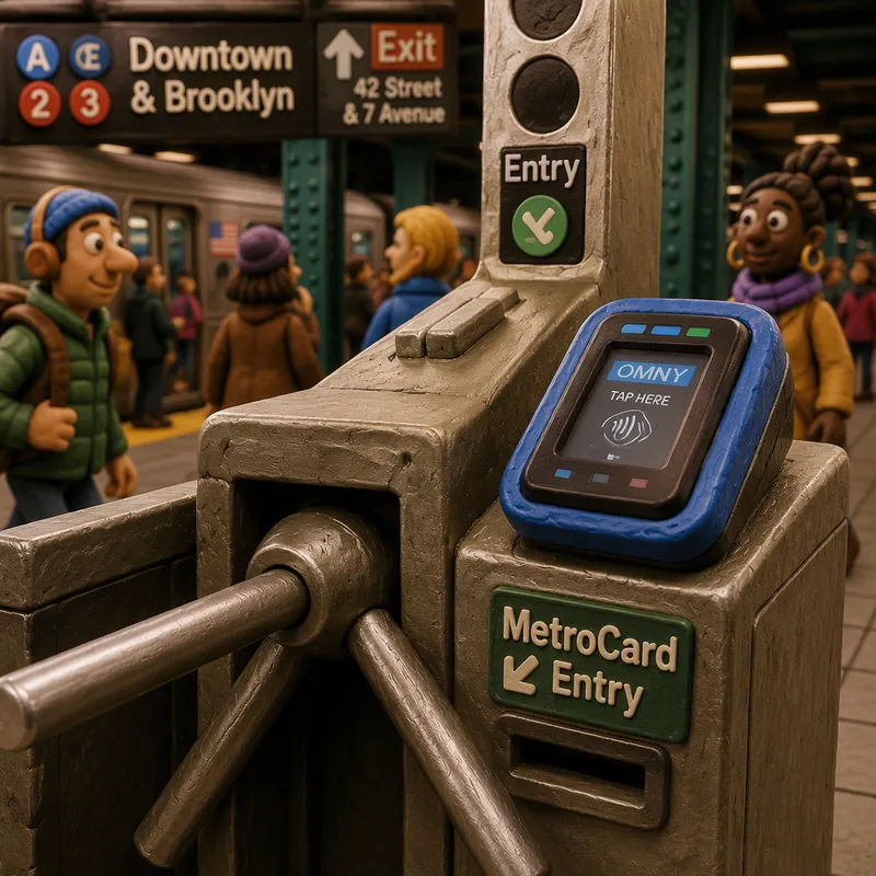 Metroaseman kääntöportti ja maksuautomaatti