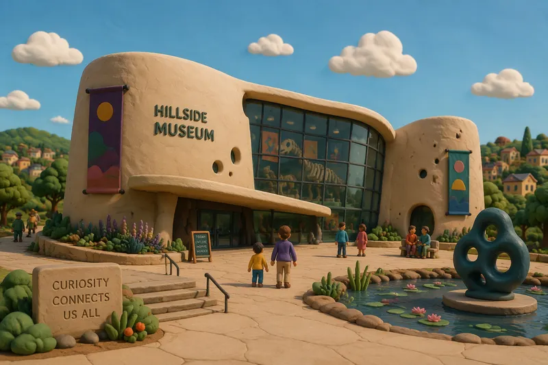New York State Museumin moderni rakennus ja ympäristö