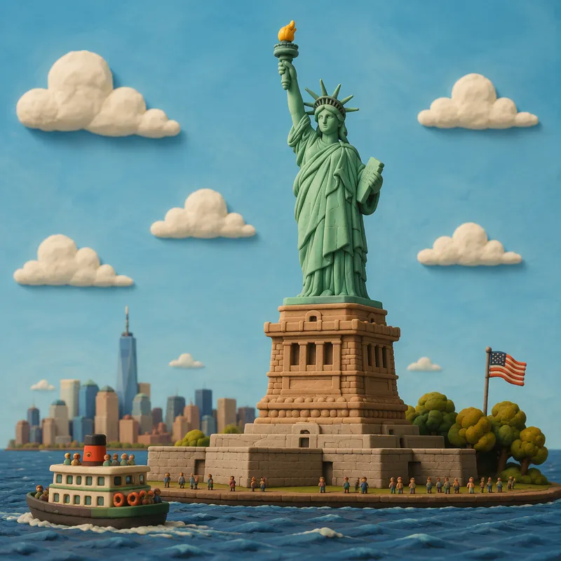 Vapaudenpatsas seisoo majesteettisena Liberty Islandilla