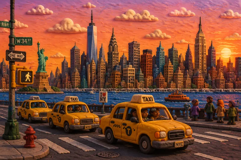 New Yorkin siluetti auringonlaskun aikaan New Yorkin siluetti auringonlaskun aikaan