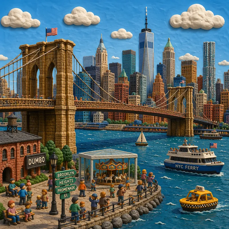 Brooklynin silta ja Manhattanin pilvenpiirtäjiä taustalla