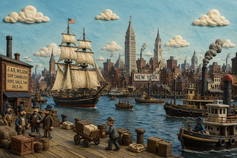 Historiallinen New Yorkin satama 1800-luvulla