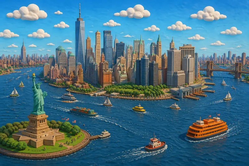 New Yorkin kaupunkisiluetti ja satama-alue New Yorkin kaupunkisiluetti ja satama-alue
