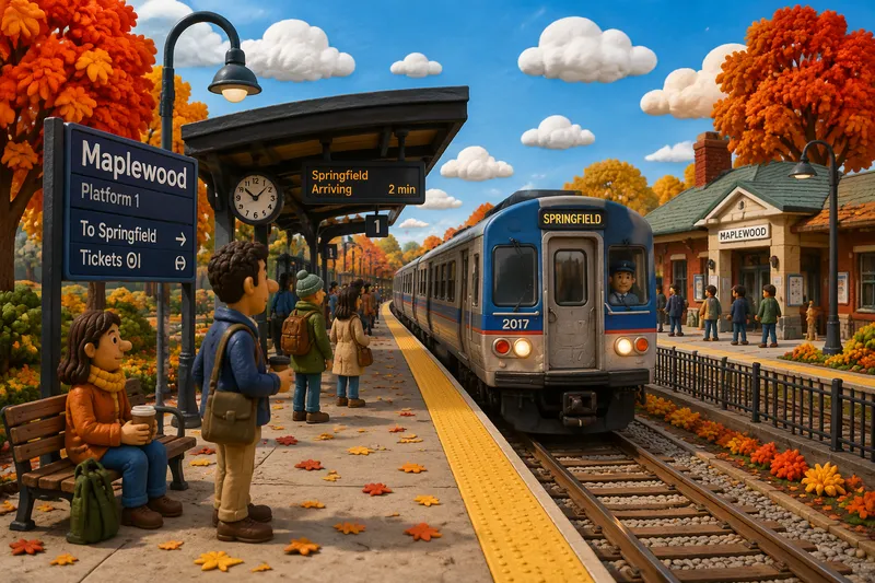 Metro-North-juna saapumassa asemalle Rockland Countyssa