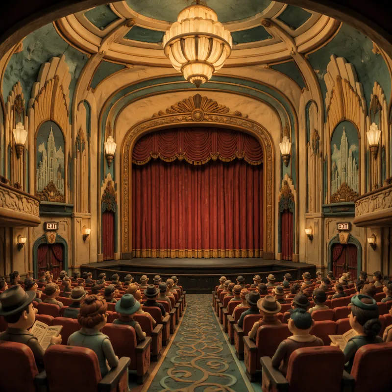 Proctor's Theatren näyttävä art deco -tyylinen sisätila