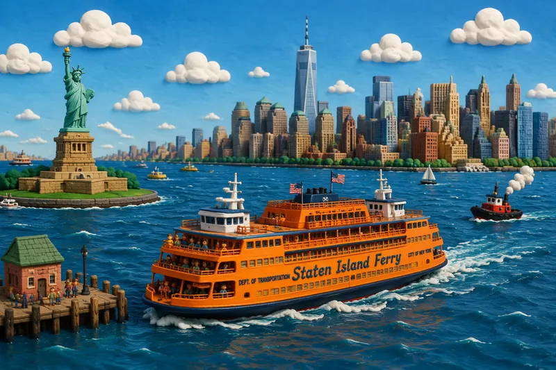 Staten Islandin lautta matkalla New Yorkin satamassa