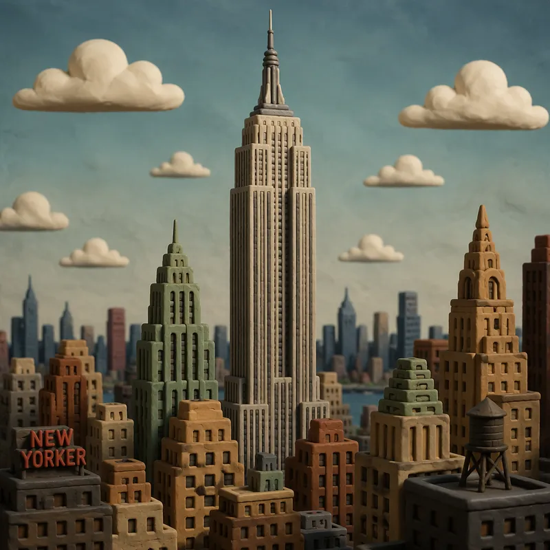 Empire State Buildingin ikoninen siluetti New Yorkin keskustassa Empire State Buildingin ikoninen siluetti New Yorkin keskustassa