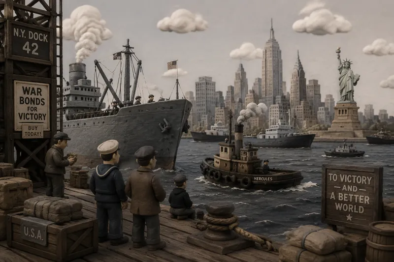 New Yorkin satama 1940-luvulla laivoineen New Yorkin satama 1940-luvulla laivoineen