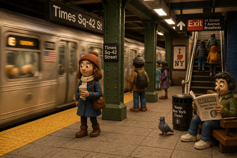 New Yorkin metroasema ja ohiajava juna