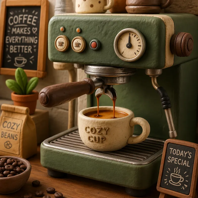 Ammattimainen espressokeitin valmistamassa kahvia Ammattimainen espressokeitin valmistamassa kahvia