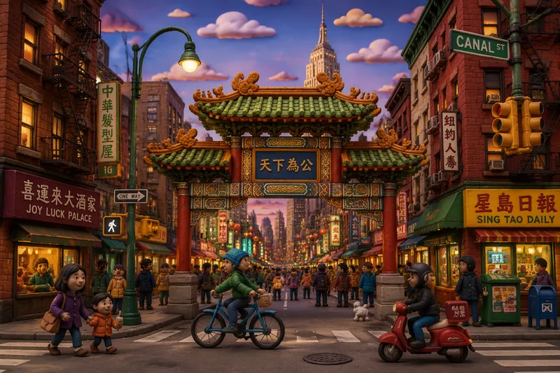 Chinatownin kuuluisa lohikäärmeportti iltahämärässä Chinatownin kuuluisa lohikäärmeportti iltahämärässä